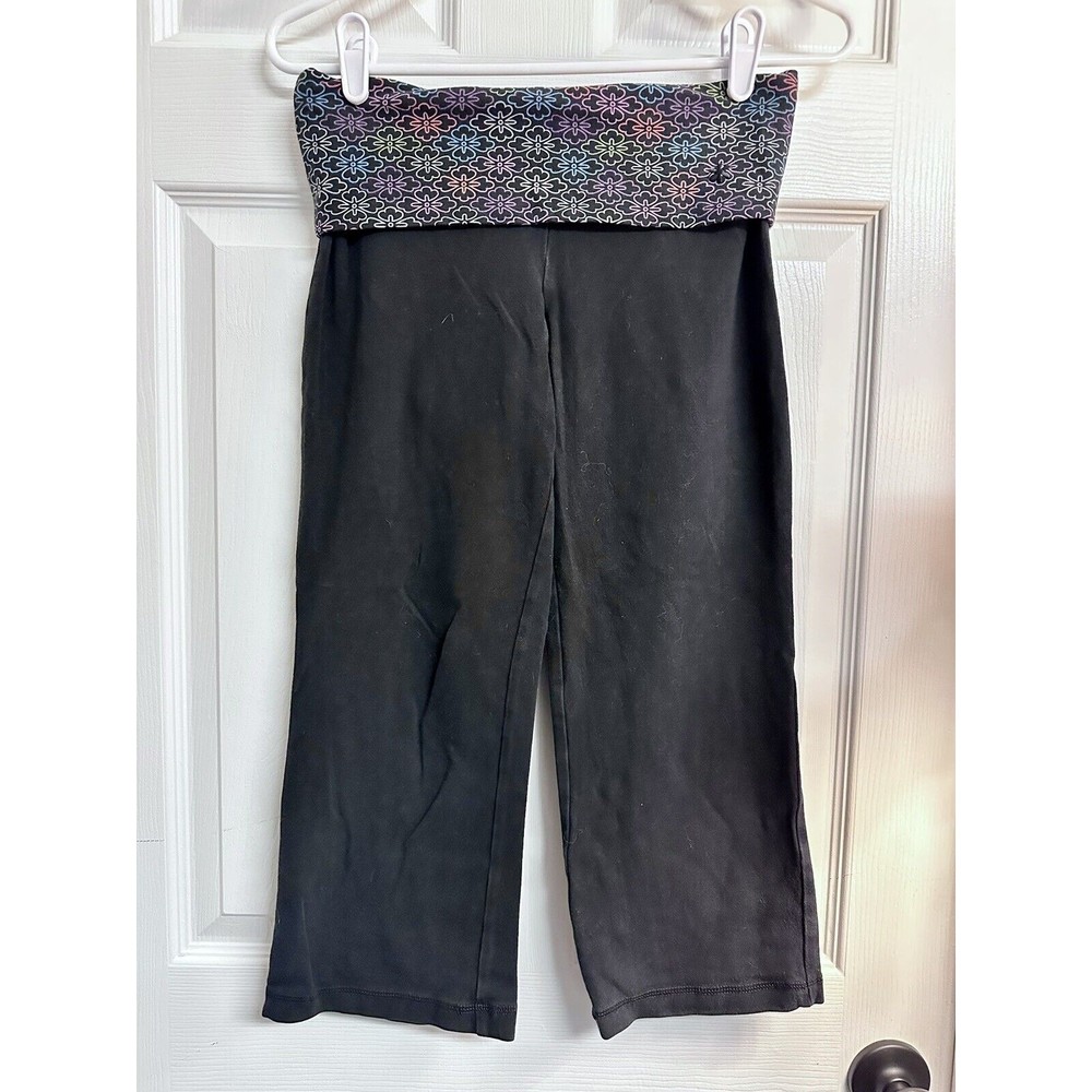Y2K Vintage Fold Over Old Navy Capri XS Multicolor Black Activewear Leggings